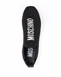 Chaussures de sport noires et blanches Moschino