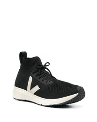 Chaussures de sport noires et blanches Rick Owens X Veja