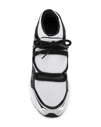 Chaussures de sport noires et blanches Trussardi Jeans