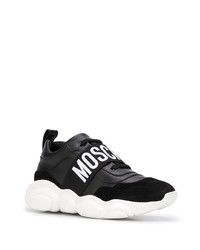 Chaussures de sport noires et blanches Moschino