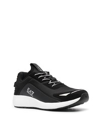 Chaussures de sport noires et blanches Ea7 Emporio Armani