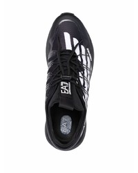 Chaussures de sport noires et blanches Ea7 Emporio Armani