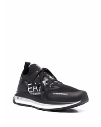 Chaussures de sport noires et blanches Ea7 Emporio Armani