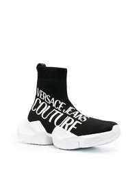 Chaussures de sport noires et blanches VERSACE JEANS COUTURE