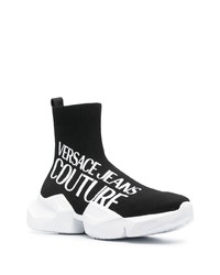 Chaussures de sport noires et blanches VERSACE JEANS COUTURE