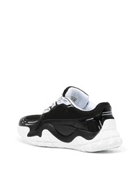 Chaussures de sport noires et blanches VERSACE JEANS COUTURE