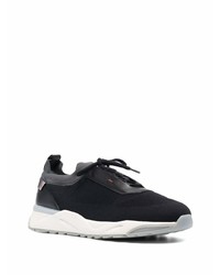 Chaussures de sport noires et blanches Santoni