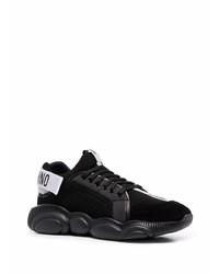 Chaussures de sport noires et blanches Moschino