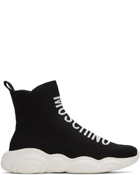 Chaussures de sport noires et blanches Moschino