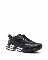 Chaussures de sport noires et blanches Ea7 Emporio Armani