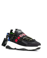 Chaussures de sport noires et blanches DSQUARED2