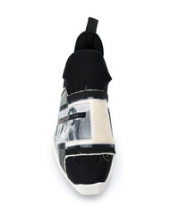 Chaussures de sport noires et blanches Rick Owens DRKSHDW