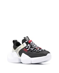 Chaussures de sport noires et blanches VERSACE JEANS COUTURE