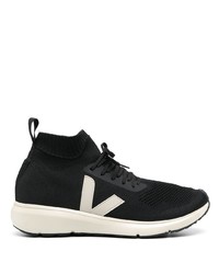 Chaussures de sport noires et blanches Rick Owens X Veja