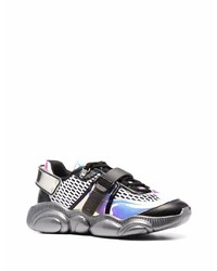 Chaussures de sport noires et blanches Moschino