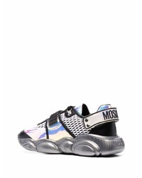 Chaussures de sport noires et blanches Moschino