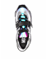 Chaussures de sport noires et blanches Moschino