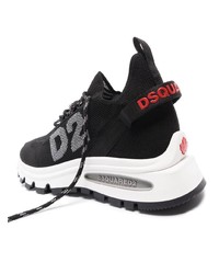 Chaussures de sport noires et blanches DSQUARED2