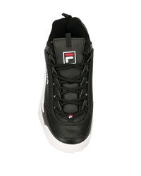 Chaussures de sport noires et blanches Fila