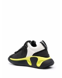 Chaussures de sport noires et blanches Balmain