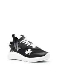 Chaussures de sport noires et blanches DSQUARED2