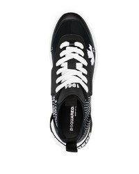 Chaussures de sport noires et blanches DSQUARED2