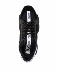 Chaussures de sport noires et blanches Moschino