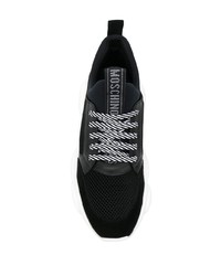 Chaussures de sport noires et blanches Moschino