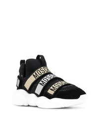 Chaussures de sport noires et blanches Moschino