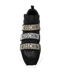 Chaussures de sport noires et blanches Moschino