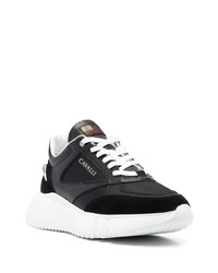 Chaussures de sport noires et blanches Roberto Cavalli