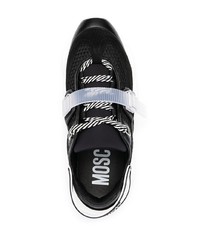 Chaussures de sport noires et blanches Moschino