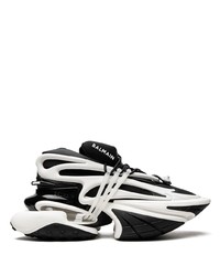 Chaussures de sport noires et blanches Balmain