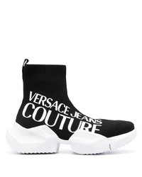 Chaussures de sport noires et blanches VERSACE JEANS COUTURE