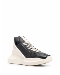 Chaussures de sport noires et blanches Rick Owens DRKSHDW