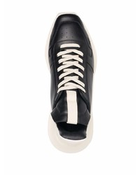 Chaussures de sport noires et blanches Rick Owens DRKSHDW