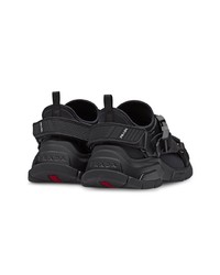 Chaussures de sport noires Prada