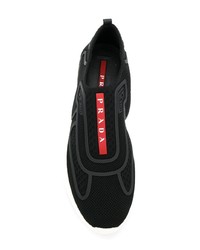 Chaussures de sport noires Prada