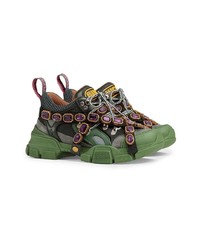 Chaussures de sport olive Gucci