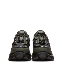 Chaussures de sport olive Prada