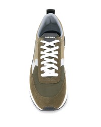 Chaussures de sport olive Diesel