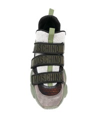 Chaussures de sport olive Moschino