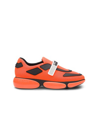 Chaussures de sport orange Prada