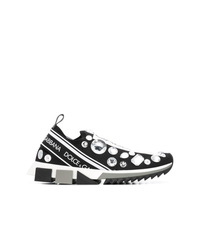 Chaussures de sport ornées noires Dolce & Gabbana