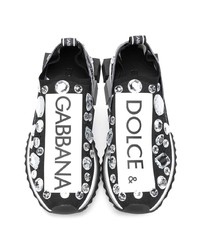 Chaussures de sport ornées noires Dolce & Gabbana