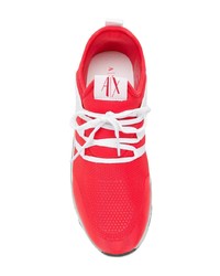 Chaussures de sport rouge et blanc Armani Exchange