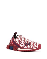 Chaussures de sport rouge et blanc Dolce & Gabbana