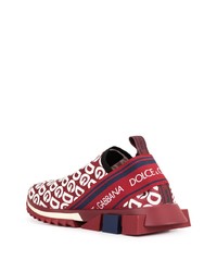 Chaussures de sport rouge et blanc Dolce & Gabbana
