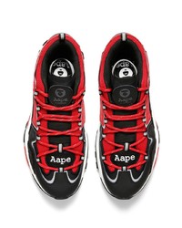 Chaussures de sport rouge et noir AAPE BY A BATHING APE