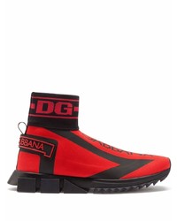 Chaussures de sport rouge et noir Dolce & Gabbana